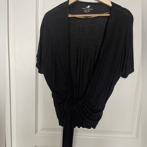 Joe Fresh black wraparound top for workout size medium